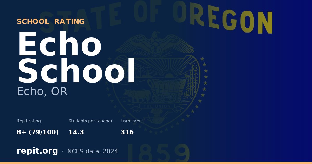Echo School, Echo, OR — Repit school rating B+ (79/100)