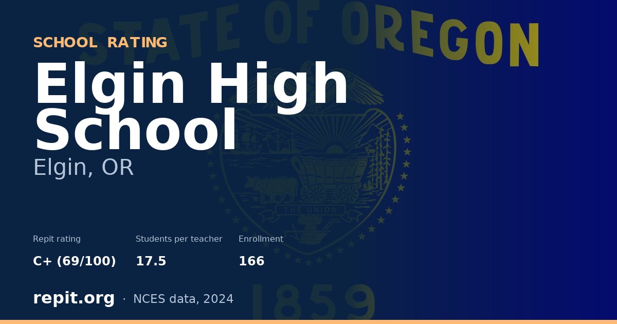 Elgin High School, Elgin, OR — Repit school rating C+ (69/100)