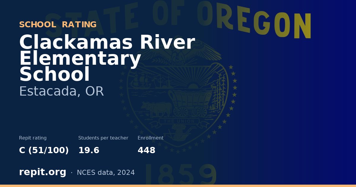 Clackamas River Elementary School, Estacada, OR — Repit school rating C (51/100)