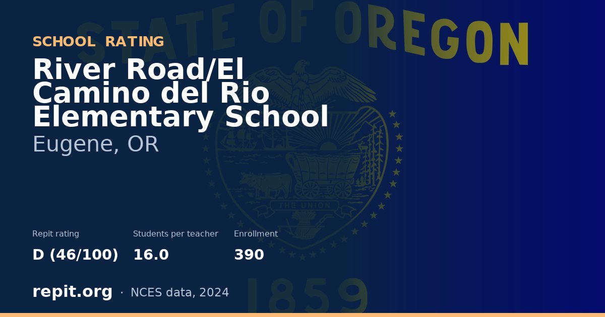 River Road/El Camino del Rio Elementary School, Eugene, OR — Repit school rating D (46/100)
