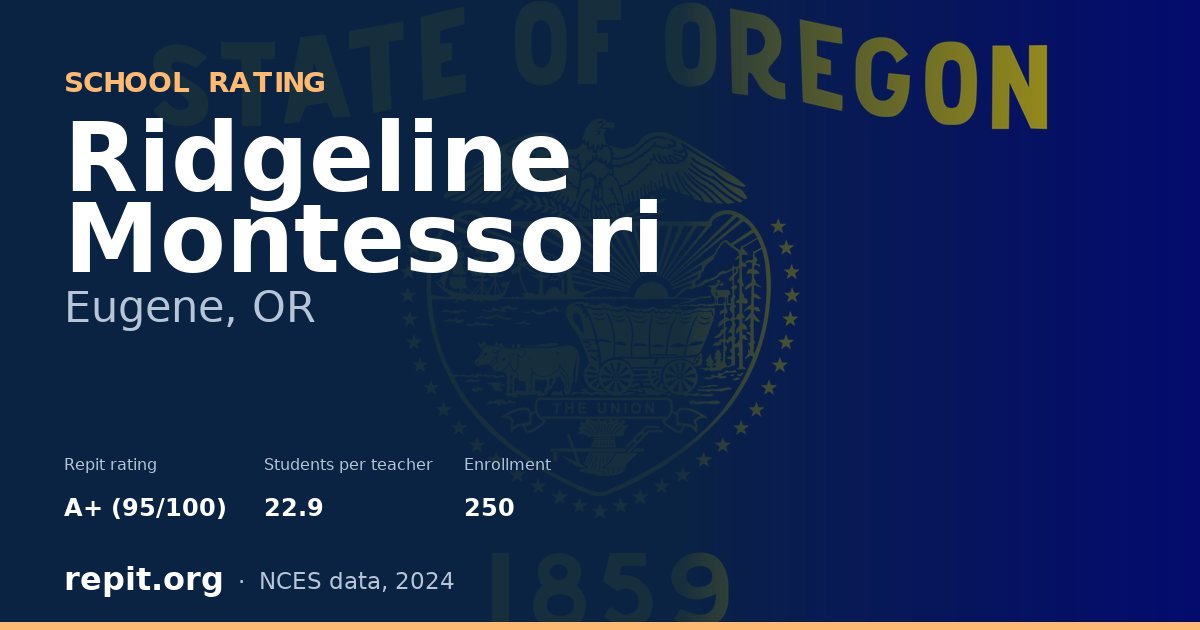 Ridgeline Montessori, Eugene, OR — Repit school rating A+ (95/100)
