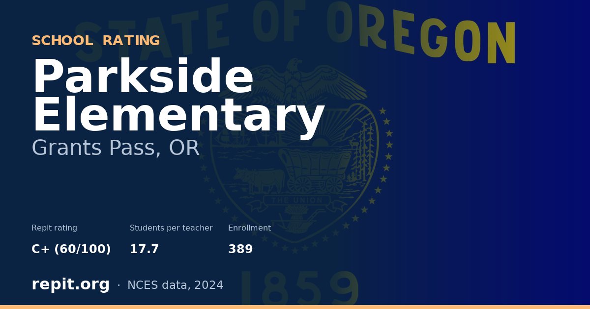 Parkside Elementary, Grants Pass, OR — Repit school rating C+ (60/100)