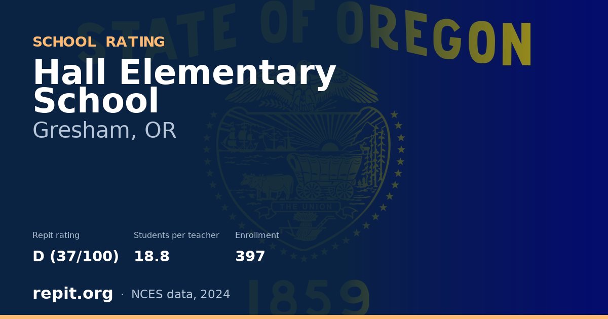 Hall Elementary School, Gresham, OR — Repit school rating D (37/100)