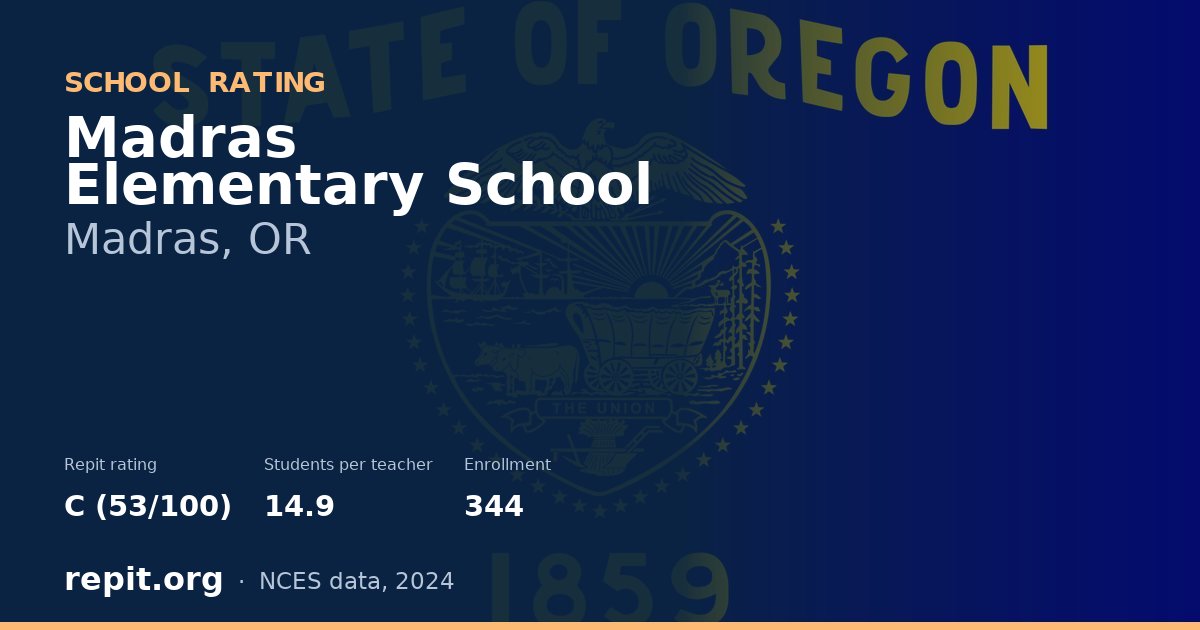 Madras Elementary School, Madras, OR — Repit school rating C (53/100)