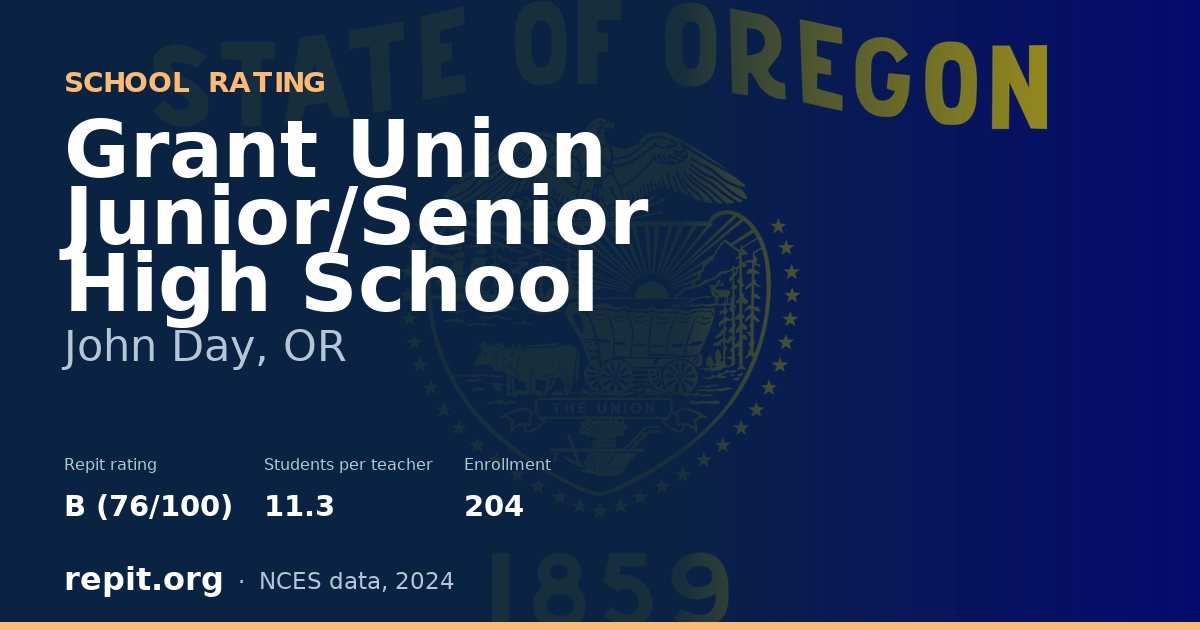 Grant Union Junior/Senior High School, John Day, OR — Repit school rating B (76/100)