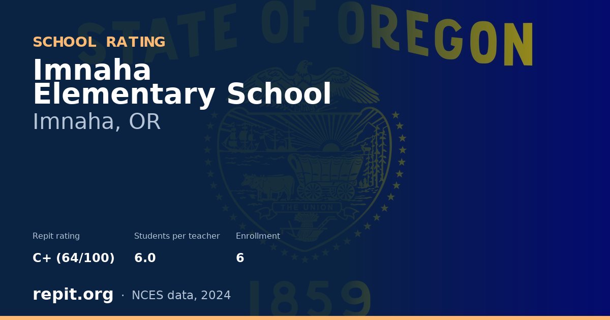 Imnaha Elementary School, Imnaha, OR — Repit school rating C+ (64/100)