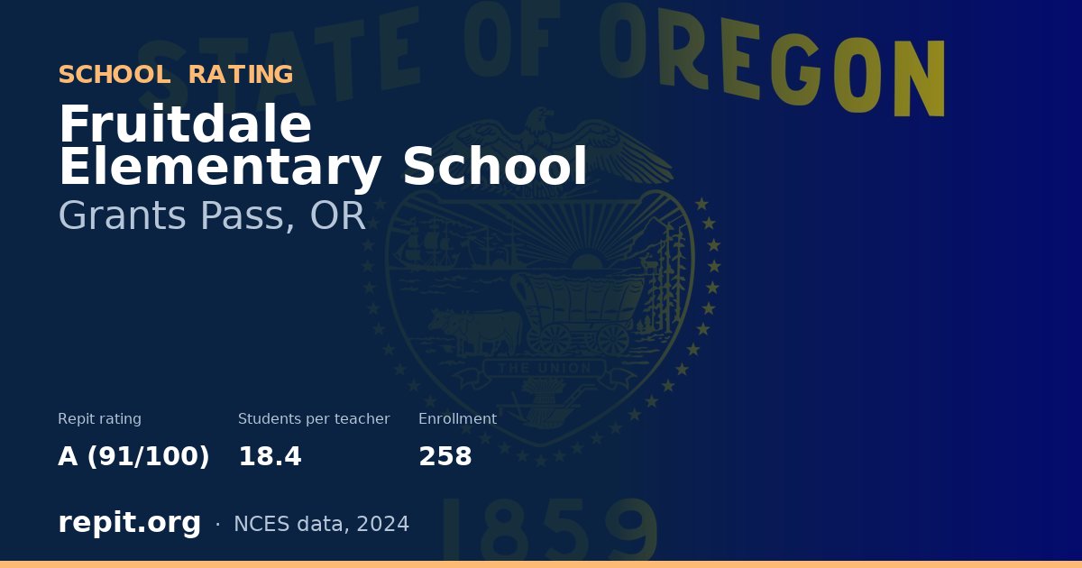 Fruitdale Elementary School, Grants Pass, OR — Repit school rating A (91/100)
