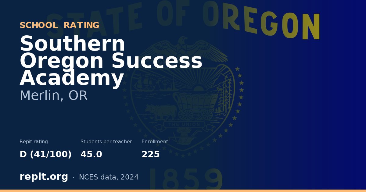 Southern Oregon Success Academy, Merlin, OR — Repit school rating D (41/100)