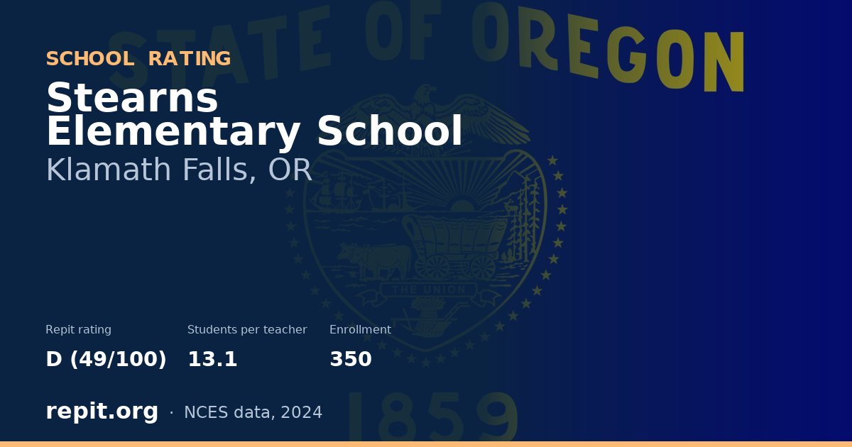 Stearns Elementary School, Klamath Falls, OR — Repit school rating D (49/100)