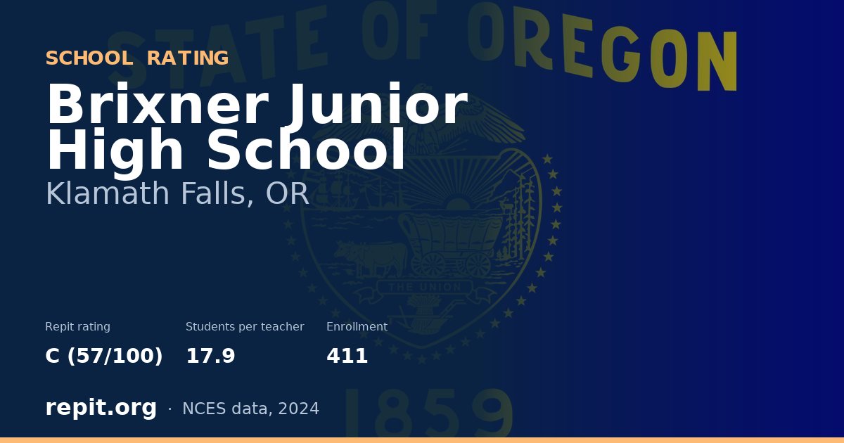 Brixner Junior High School, Klamath Falls, OR — Repit school rating C (57/100)