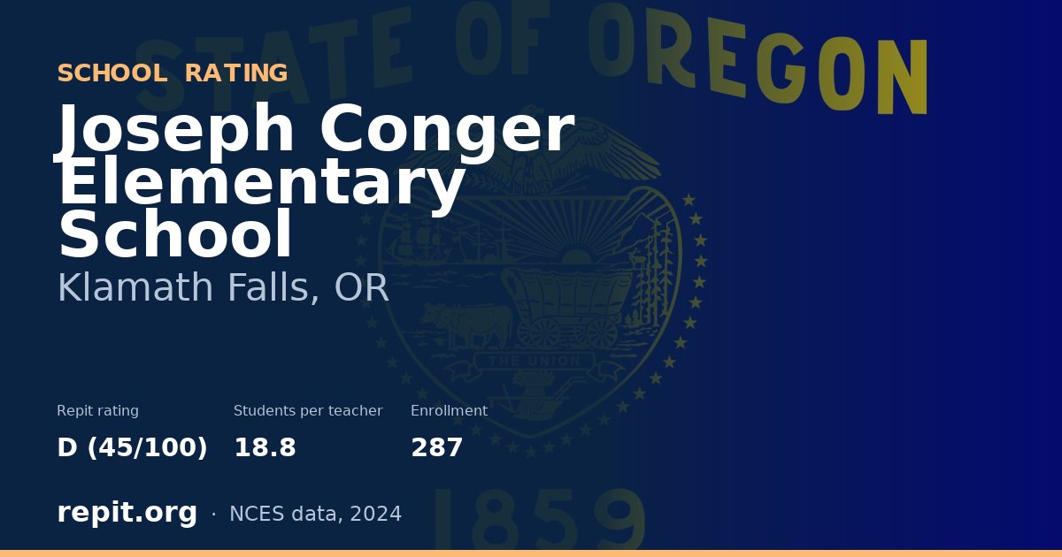Joseph Conger Elementary School, Klamath Falls, OR — Repit school rating D (45/100)