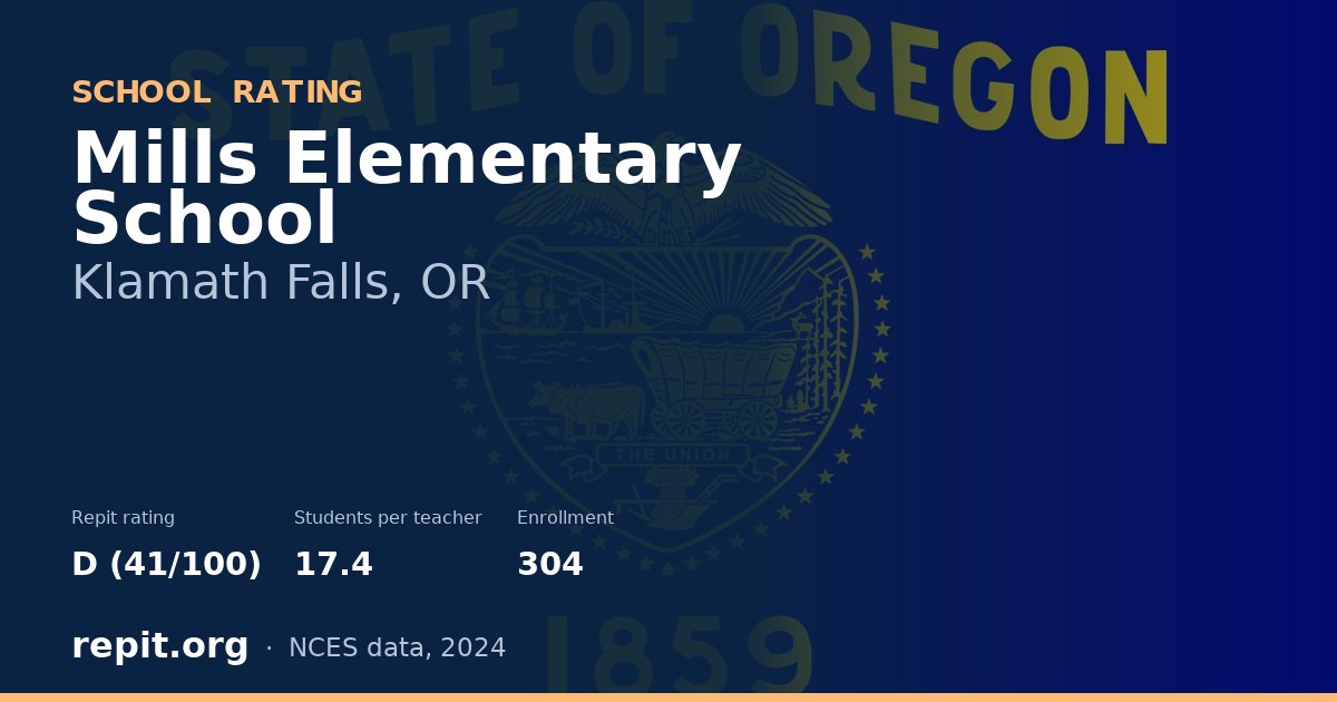 Mills Elementary School, Klamath Falls, OR — Repit school rating D (41/100)