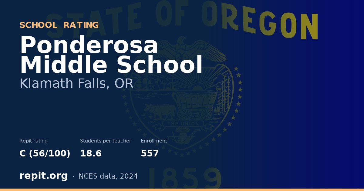 Ponderosa Middle School, Klamath Falls, OR — Repit school rating C (56/100)