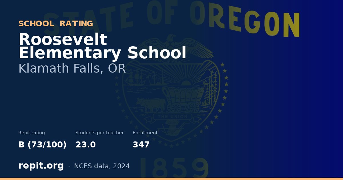 Roosevelt Elementary School, Klamath Falls, OR — Repit school rating B (73/100)