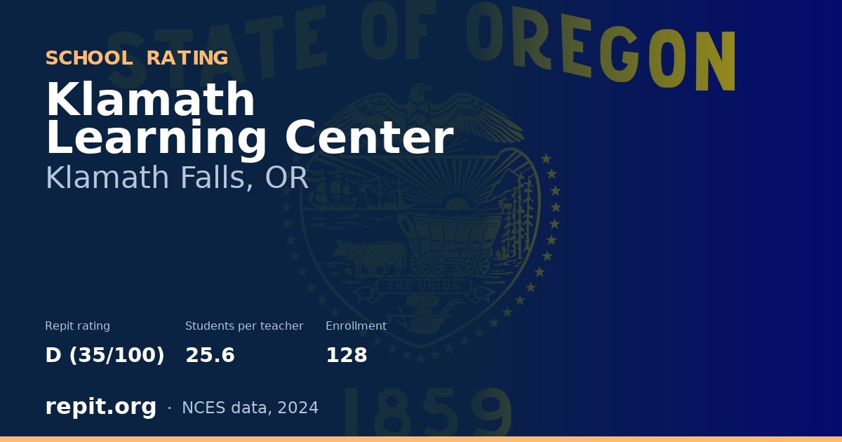 Klamath Learning Center, Klamath Falls, OR — Repit school rating D (35/100)