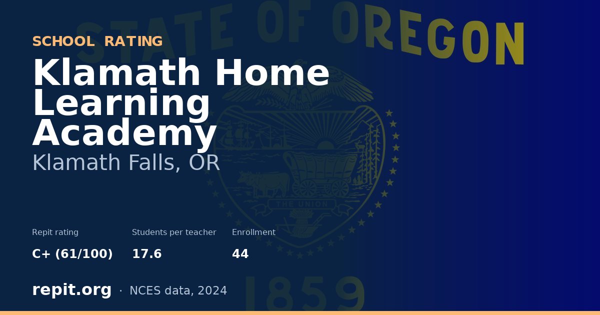 Klamath Home Learning Academy, Klamath Falls, OR — Repit school rating C+ (61/100)