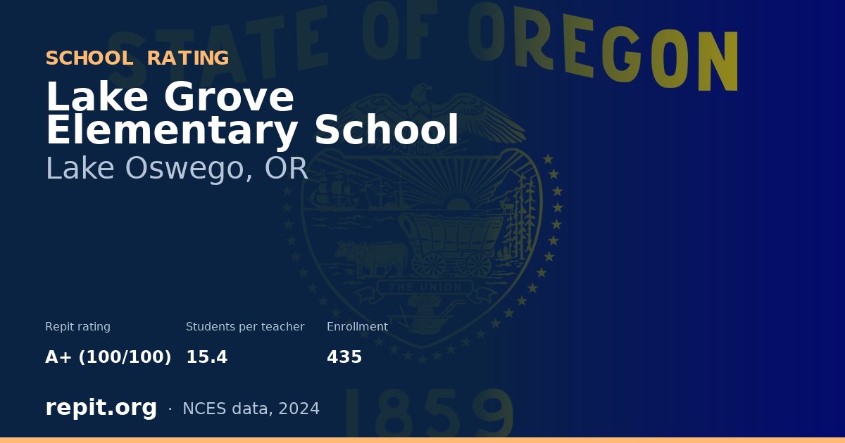 Lake Grove Elementary School, Lake Oswego, OR — Repit school rating A+ (100/100)