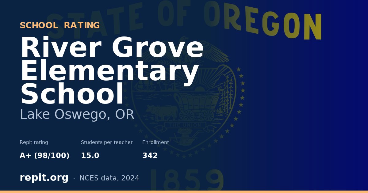 River Grove Elementary School, Lake Oswego, OR — Repit school rating A+ (98/100)