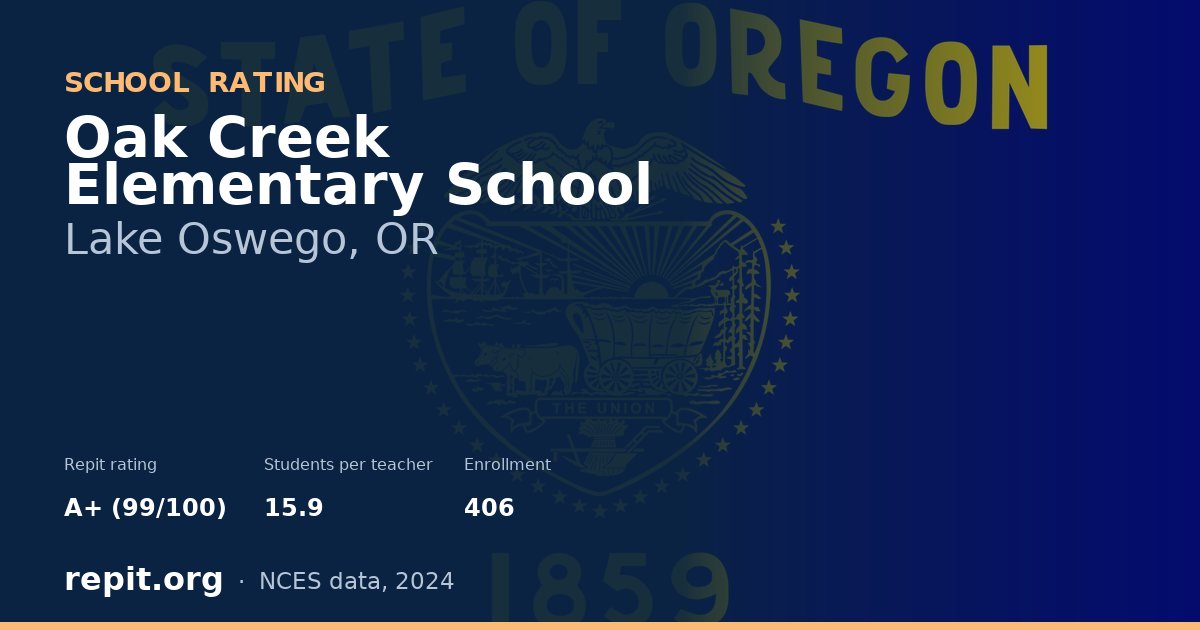 Oak Creek Elementary School, Lake Oswego, OR — Repit school rating A+ (99/100)