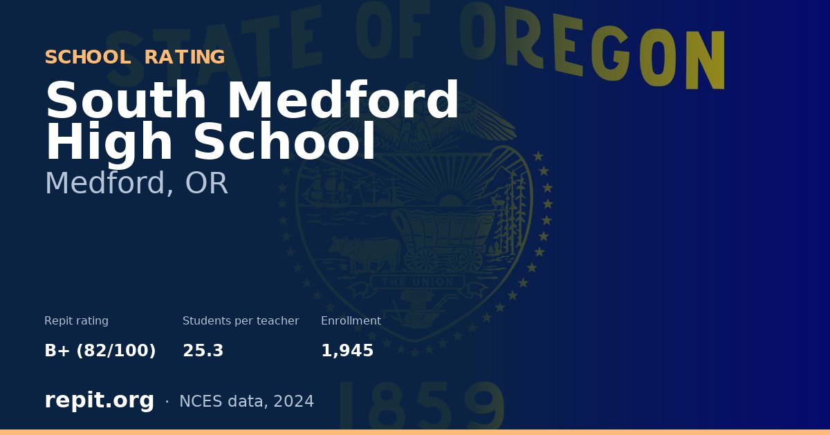 South Medford High School, Medford, OR — Repit school rating B+ (82/100)