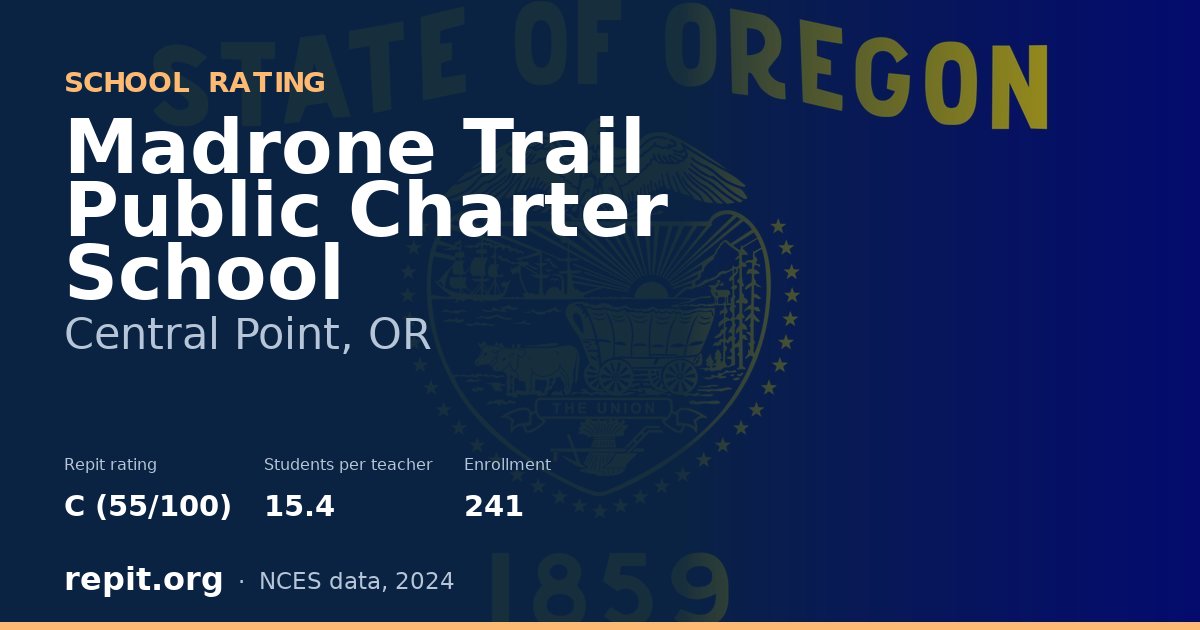 Madrone Trail Public Charter School, Central Point, OR — Repit school rating C (55/100)