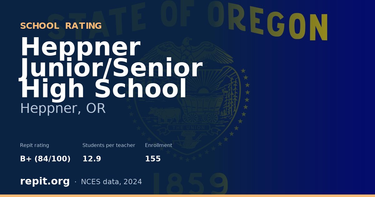 Heppner Junior/Senior High School, Heppner, OR — Repit school rating B+ (84/100)