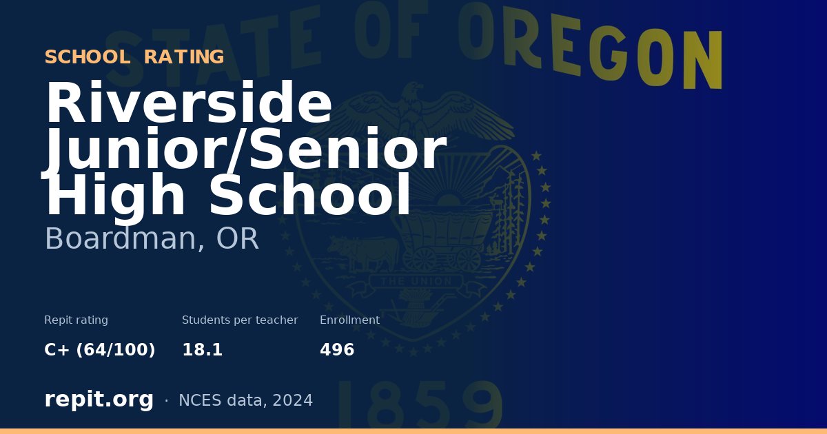 Riverside Junior/Senior High School, Boardman, OR — Repit school rating C+ (64/100)