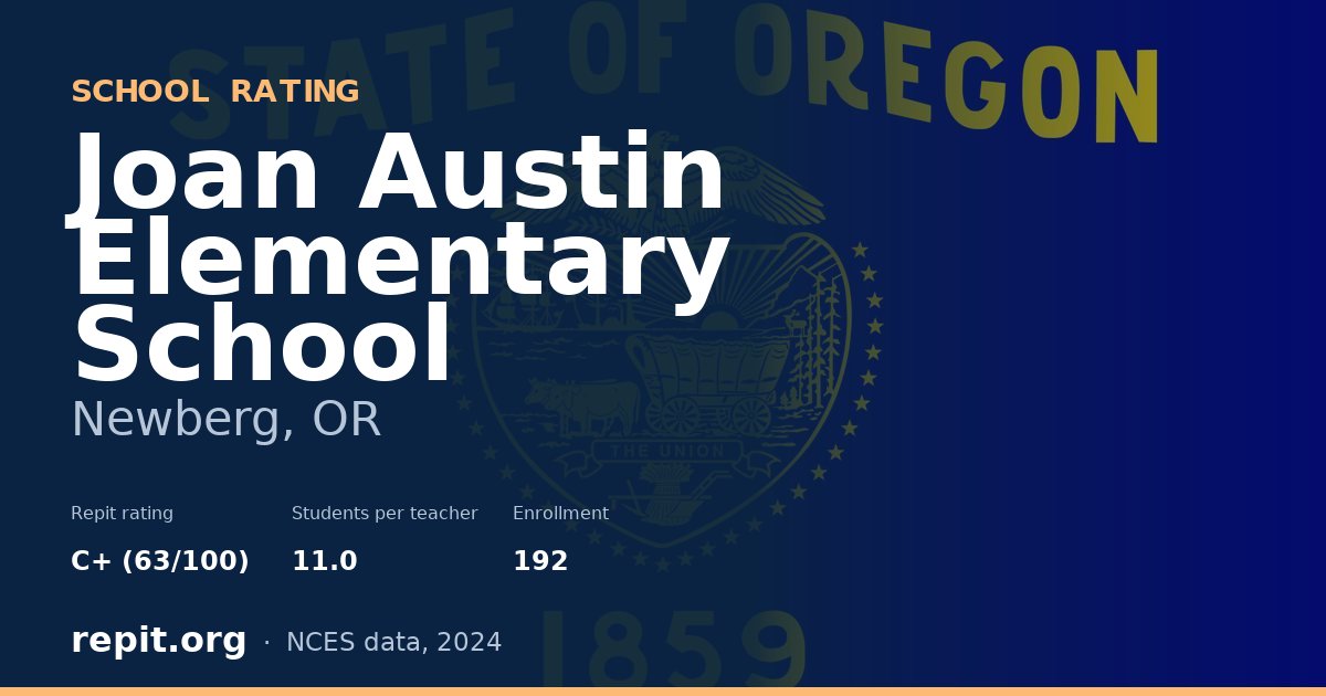 Joan Austin Elementary School, Newberg, OR — Repit school rating C+ (63/100)