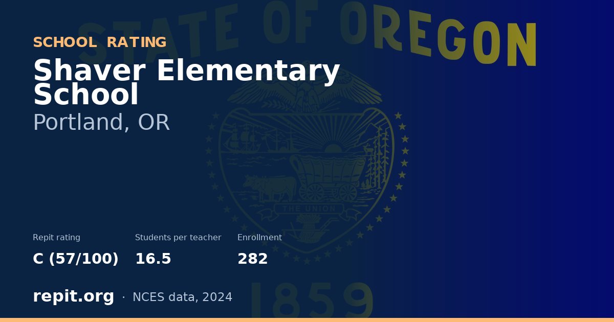 Shaver Elementary School, Portland, OR — Repit school rating C (57/100)