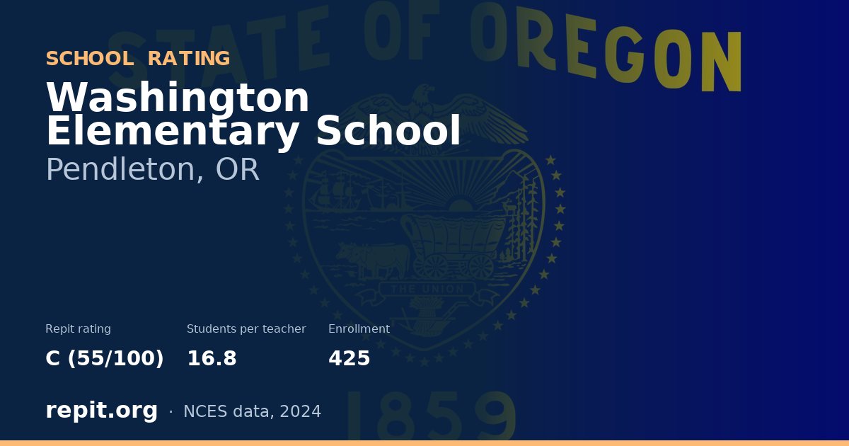 Washington Elementary School, Pendleton, OR — Repit school rating C (55/100)