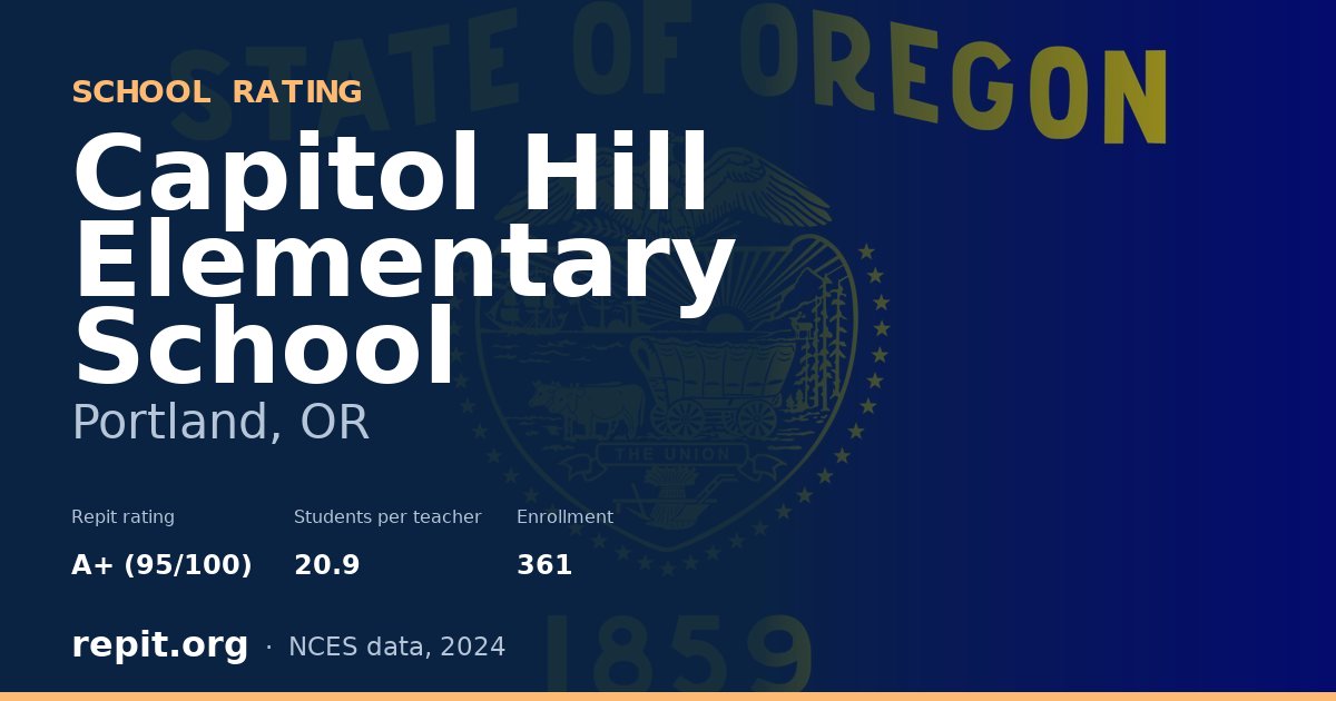 Capitol Hill Elementary School, Portland, OR — Repit school rating A+ (95/100)