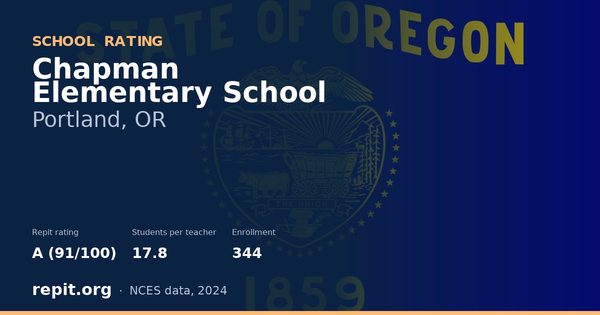 Chapman Elementary School, Portland, OR — Repit school rating A (91/100)