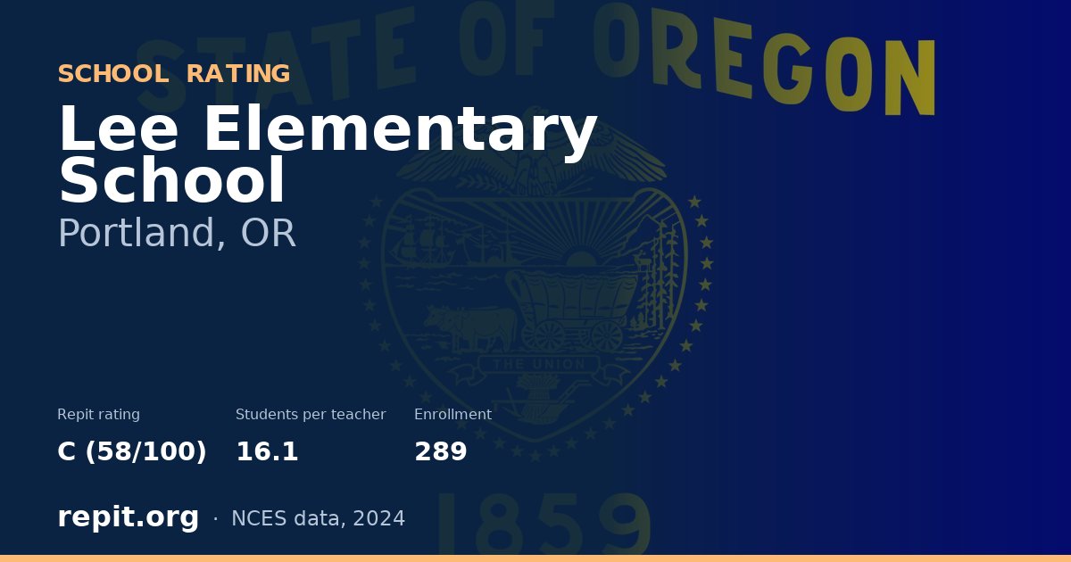 Lee Elementary School, Portland, OR — Repit school rating C (58/100)