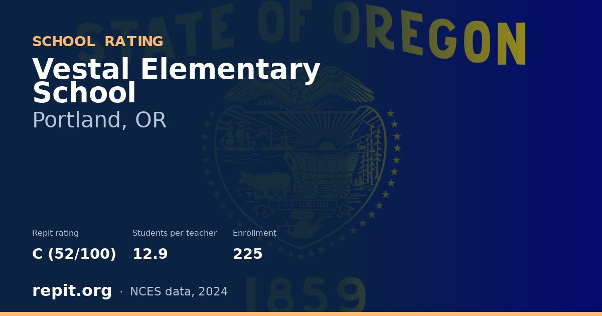 Vestal Elementary School, Portland, OR — Repit school rating C (52/100)