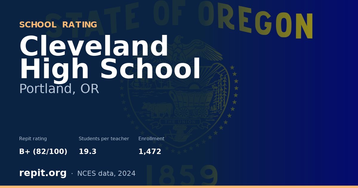 Cleveland High School, Portland, OR — Repit school rating B+ (82/100)