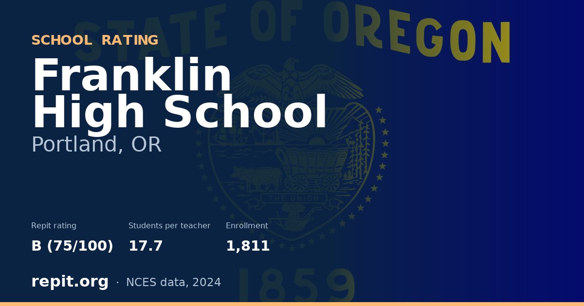 Franklin High School, Portland, OR — Repit school rating B (75/100)