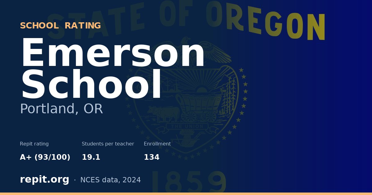 Emerson School, Portland, OR — Repit school rating A+ (93/100)