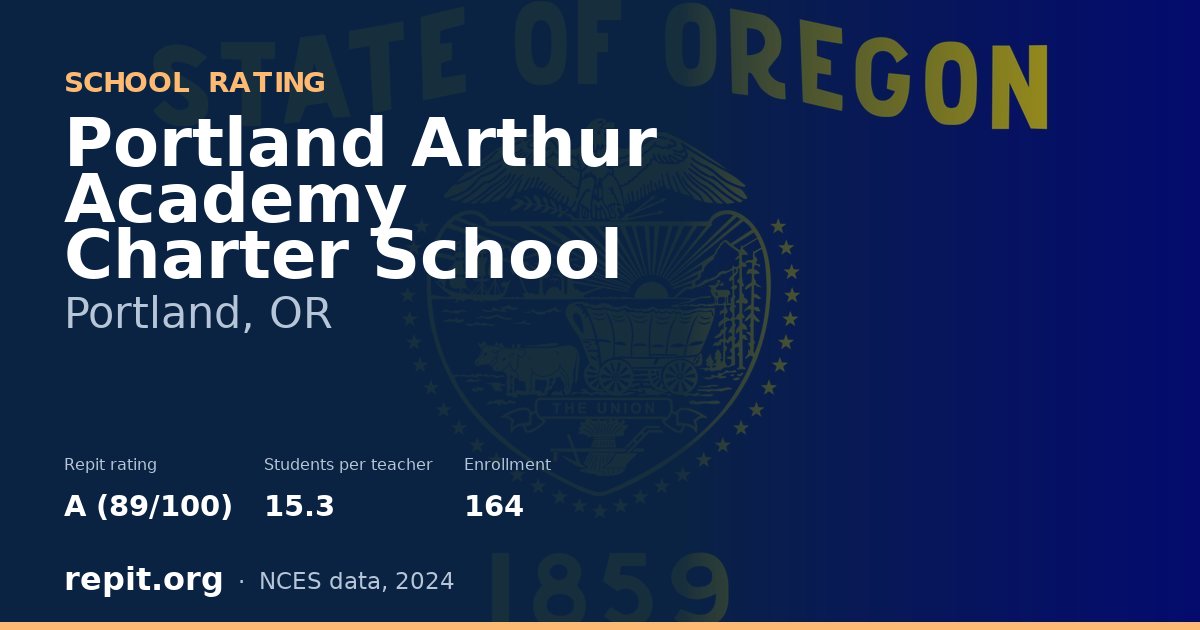Portland Arthur Academy Charter School, Portland, OR — Repit school rating A (89/100)