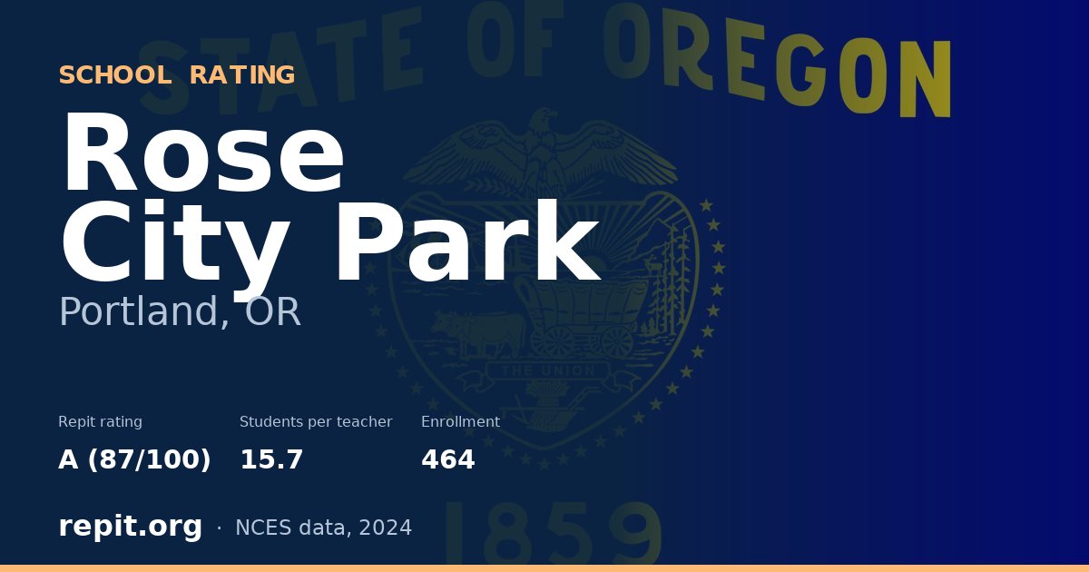Rose City Park, Portland, OR — Repit school rating A (87/100)
