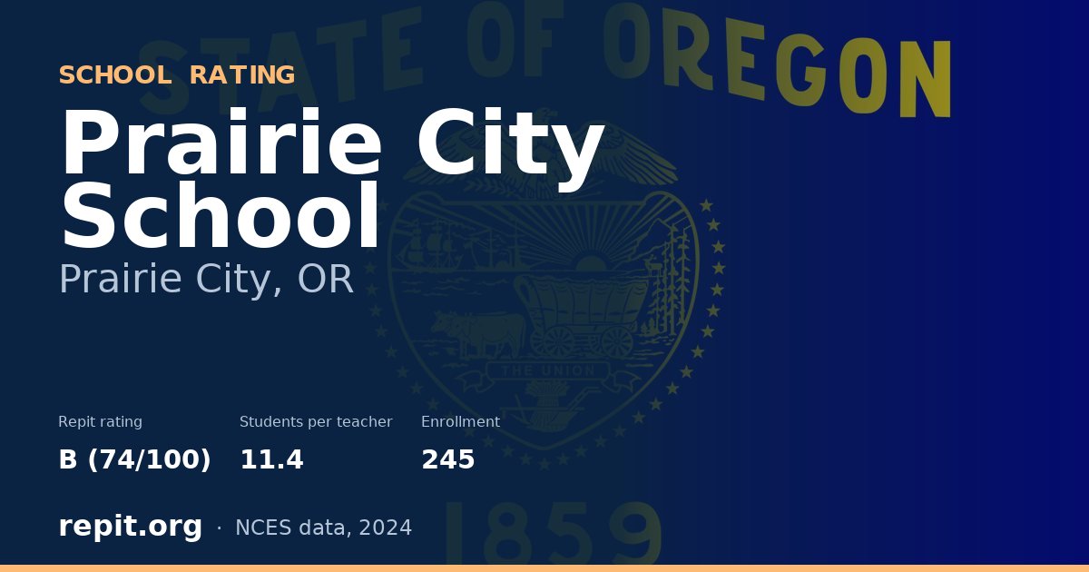 Prairie City School, Prairie City, OR — Repit school rating B (74/100)