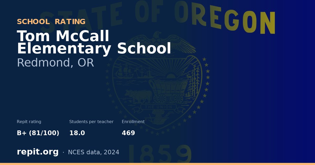 Tom McCall Elementary School, Redmond, OR — Repit school rating B+ (81/100)