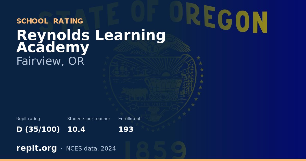 Reynolds Learning Academy, Fairview, OR — Repit school rating D (35/100)