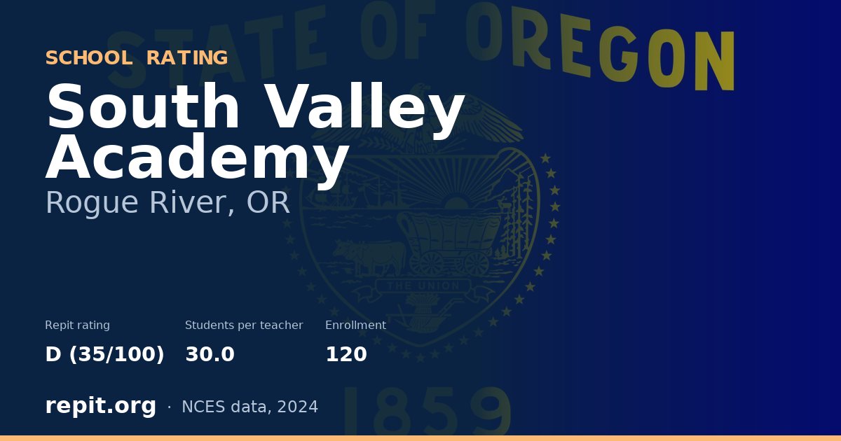 South Valley Academy, Rogue River, OR — Repit school rating D (35/100)