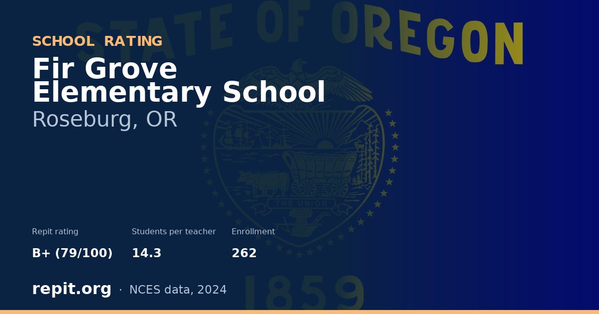 Fir Grove Elementary School, Roseburg, OR — Repit school rating B+ (79/100)
