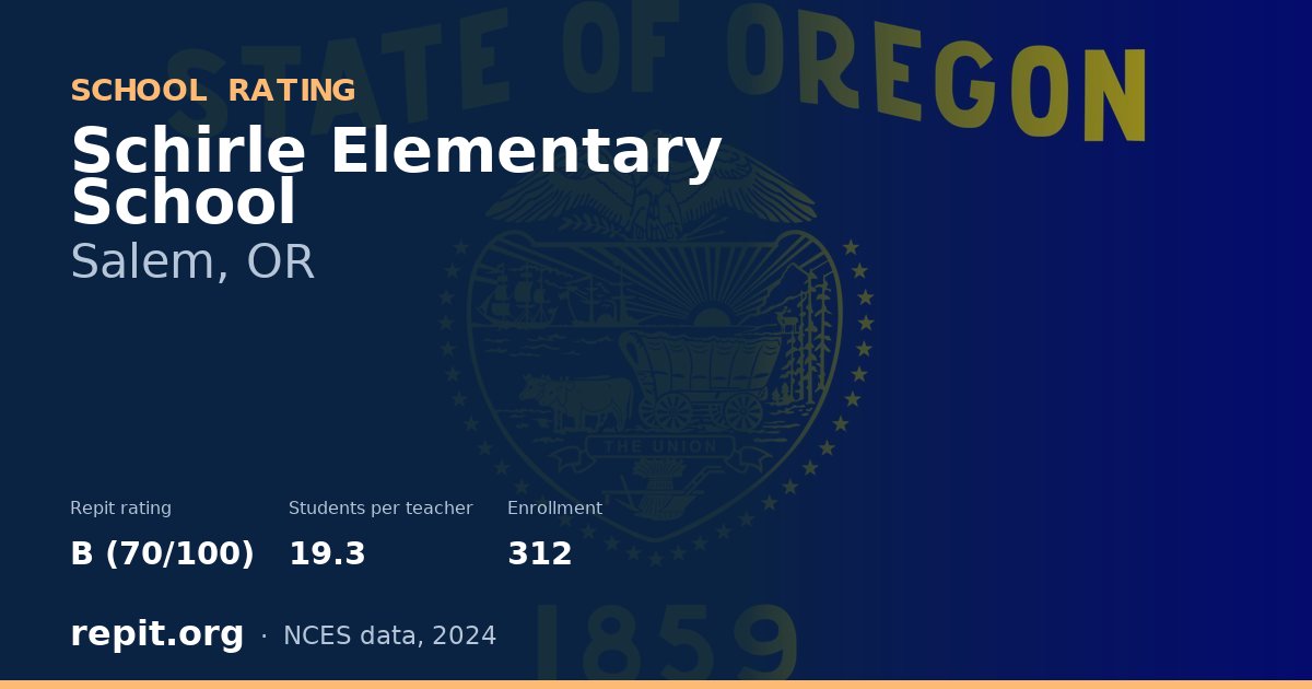Schirle Elementary School, Salem, OR — Repit school rating B (70/100)