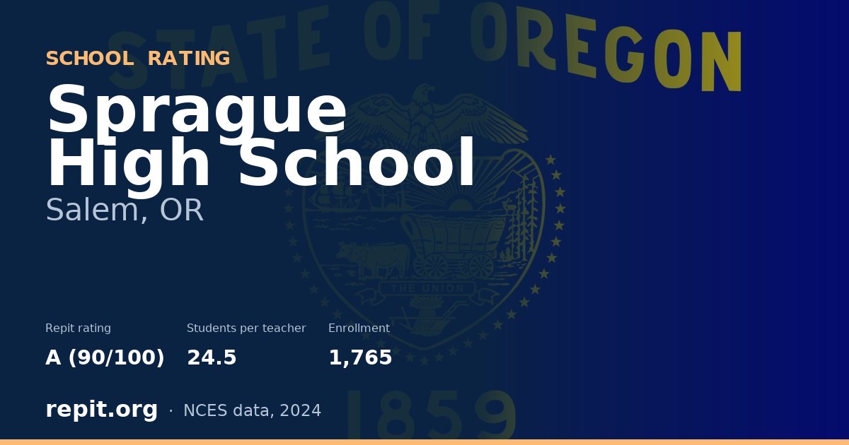 Sprague High School, Salem, OR — Repit school rating A (90/100)