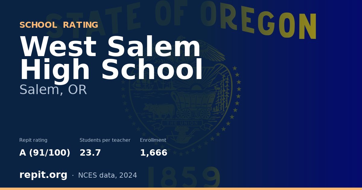 West Salem High School, Salem, OR — Repit school rating A (91/100)