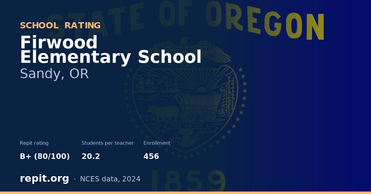 Firwood Elementary School, Sandy, OR — Repit school rating B+ (80/100)