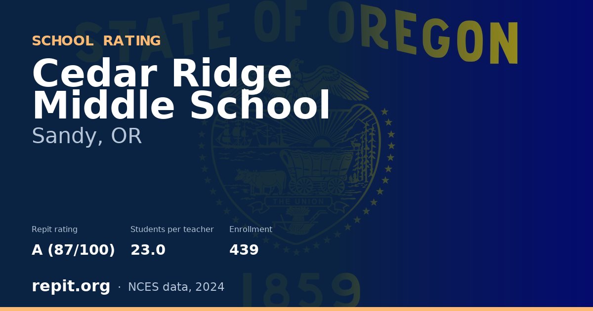 Cedar Ridge Middle School, Sandy, OR — Repit school rating A (87/100)