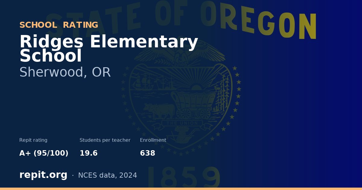 Ridges Elementary School, Sherwood, OR — Repit school rating A+ (95/100)